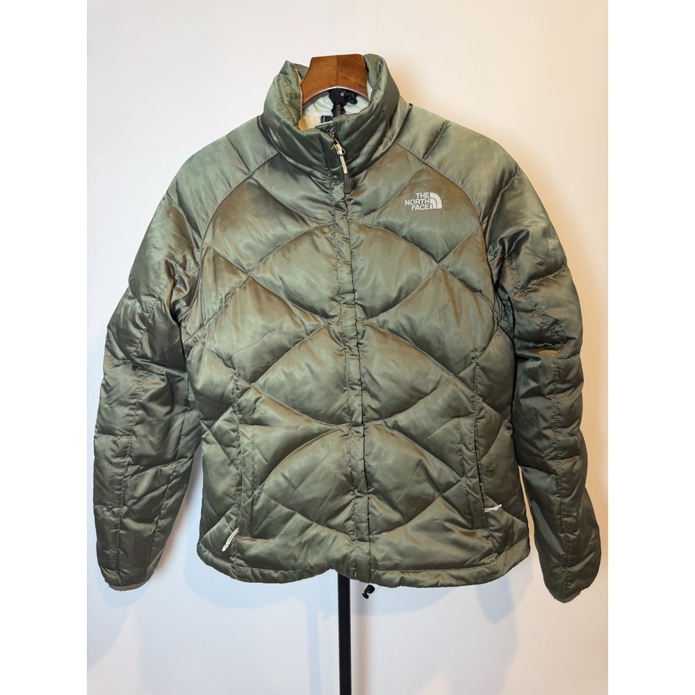 The North Face Aconcagua 550 Down Puffer Jacket Women M Green Quilted Coat